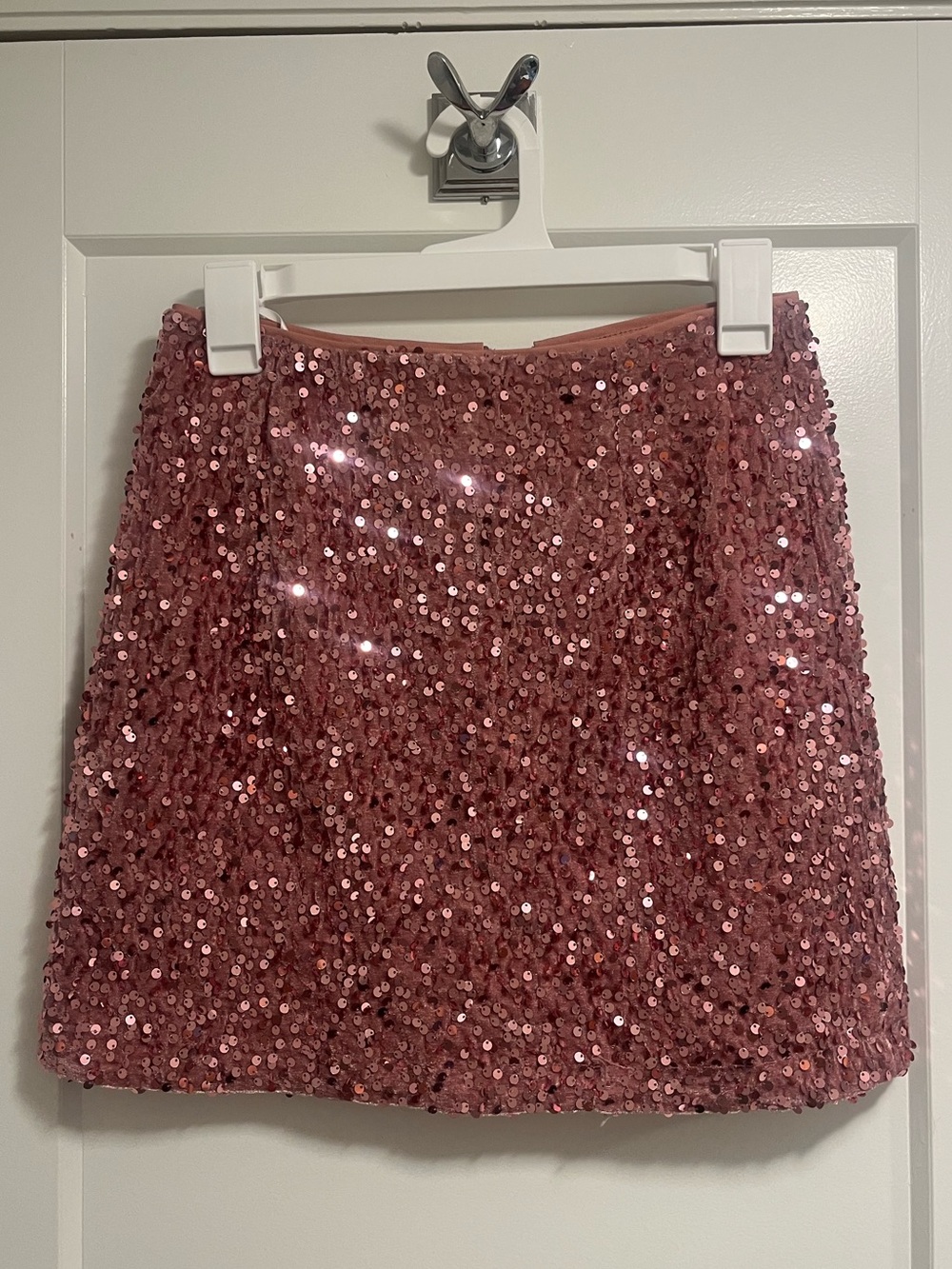Pink Sequin Mini Skirt